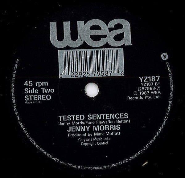 Jenny Morris : You I Know (7", Single, Bla)