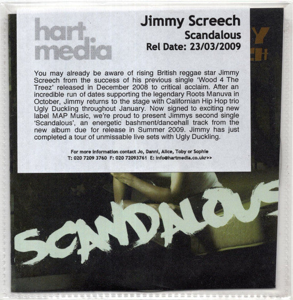 Jimmy Screech : Scandalous (CDr, Single, Promo)