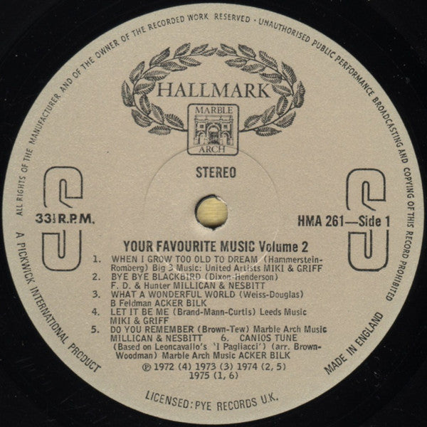 Millican & Nesbitt / Miki & Griff / Acker Bilk : Your Favourite Music Vol. 2 (LP, Comp)