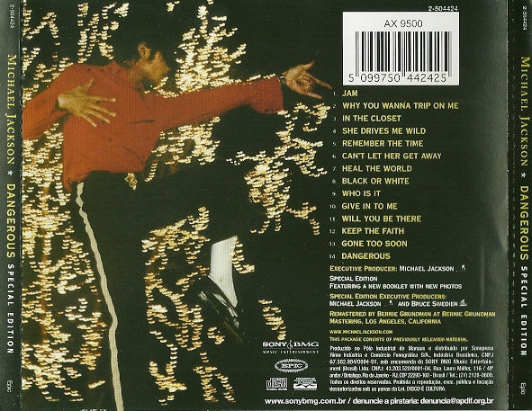 Michael Jackson : Dangerous (CD, Album, RE, RM, S/Edition, AX)