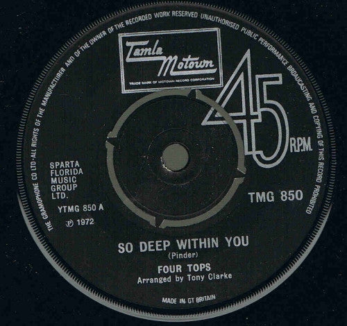 Four Tops : So Deep Within You (7", Single)