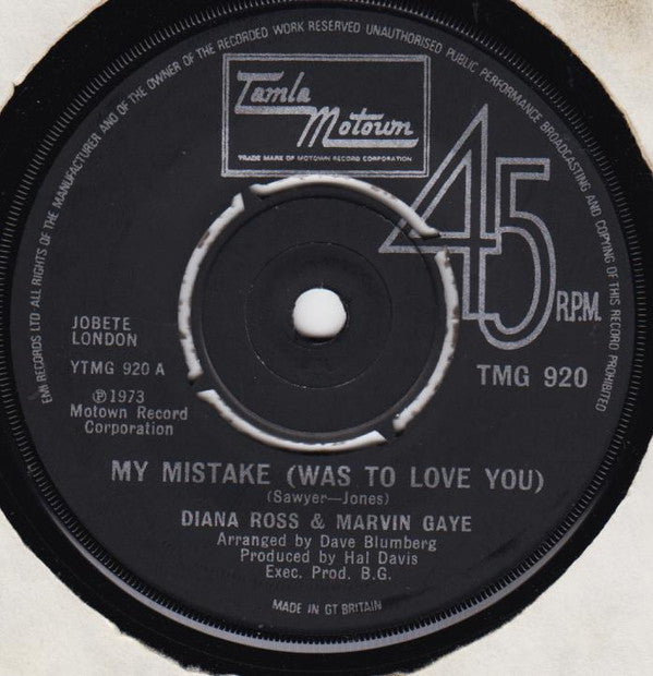 Diana Ross & Marvin Gaye : My Mistake (Was To Love You) (7", Single)