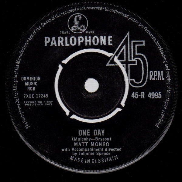 Matt Monro : One Day (7", Single, 4-P)