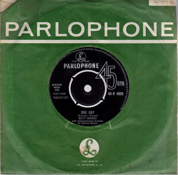 Matt Monro : One Day (7", Single, 4-P)