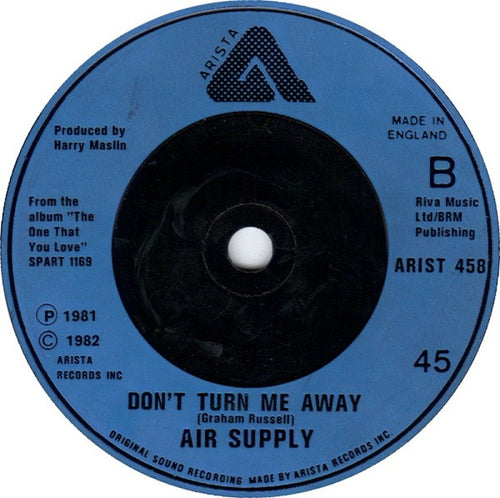 Air Supply : Here I Am / Don't Turn Me Away (7", Single)