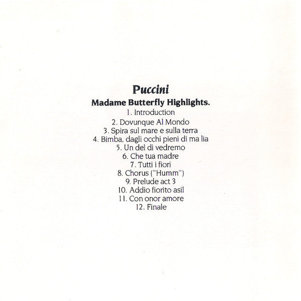 Giacomo Puccini : Madame Butterfly Highlights (CD)