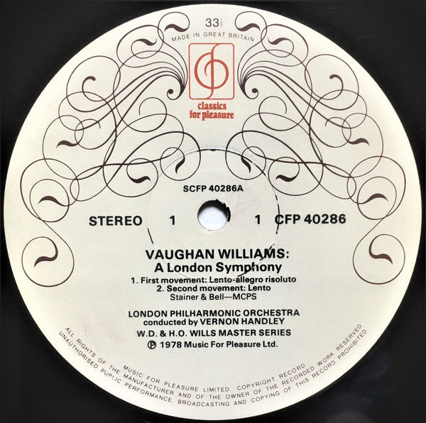 Ralph Vaughan Williams – London Philharmonic Orchestra, Vernon Handley : A London Symphony (LP)