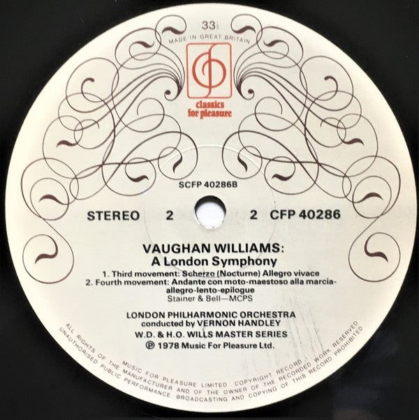 Ralph Vaughan Williams – London Philharmonic Orchestra, Vernon Handley : A London Symphony (LP)