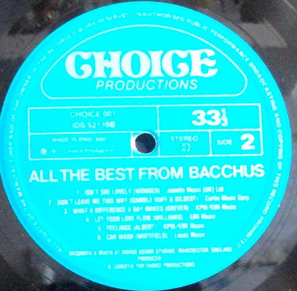 Bacchus (7) : All The Best From Bacchus (LP, Comp)