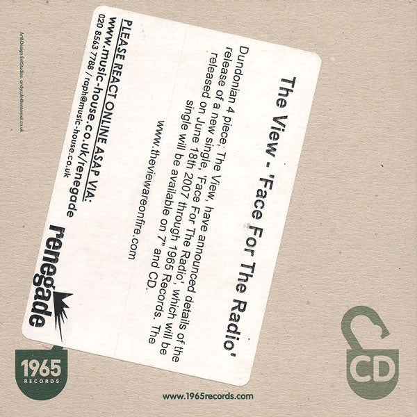 The View (2) : Face For The Radio (CDr, Single, Promo)