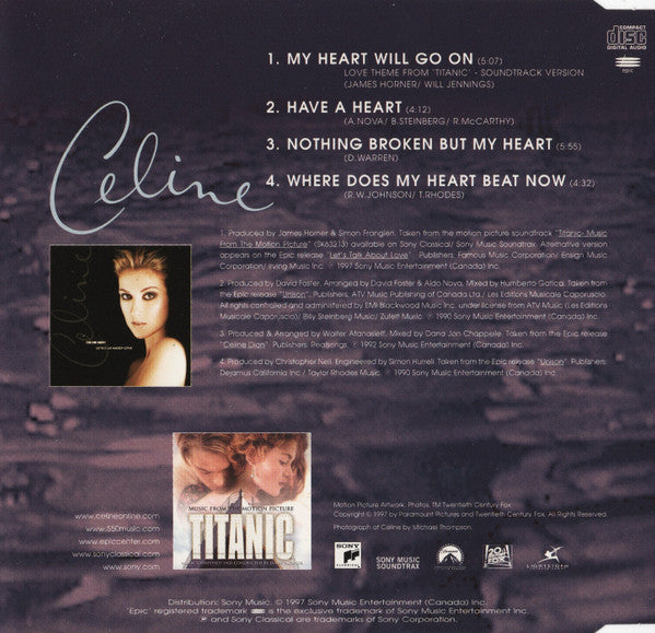 Céline Dion : My Heart Will Go On (Love Theme From 'Titanic') (CD, Single)