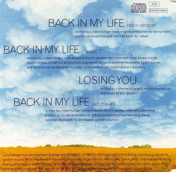 Joe Roberts : Back In My Life (CD, Maxi)