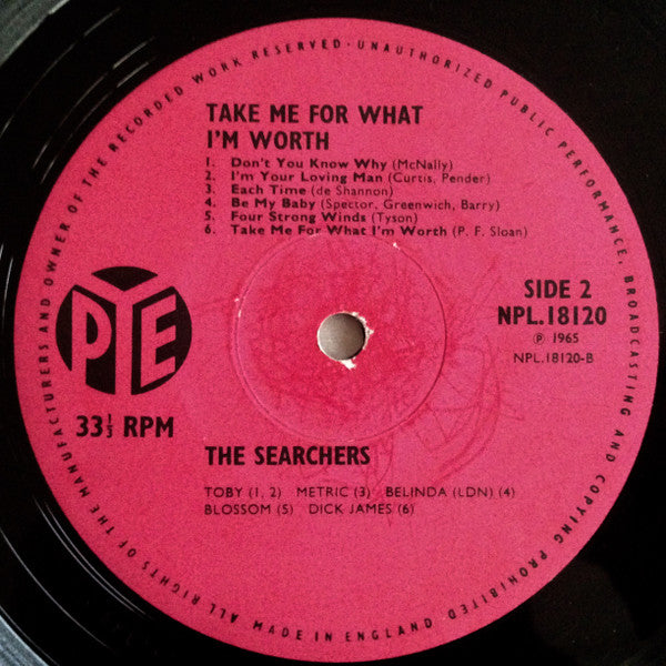 The Searchers : Take Me For What I'm Worth (LP, Album, Mono)