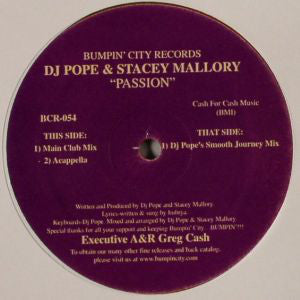 DJ Pope & Stacey Mallory : Passion (12", Yel)