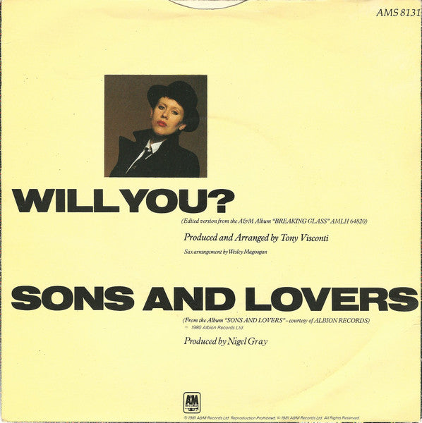 Hazel O'Connor : Will You? (7", Single, Pic)