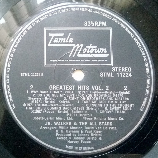 Junior Walker & The All Stars : Greatest Hits Vol. 2 (LP, Comp)