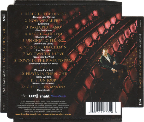 Jonathan Ansell : Tenor At The Movies (CD, Album)