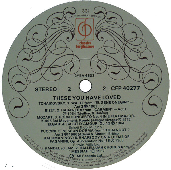 Various : Richard Baker Presents: These You Have Loved (LP, Comp, RE)