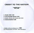 Credit To The Nation : RTA (CDr, Single, Promo)