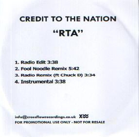 Credit To The Nation : RTA (CDr, Single, Promo)