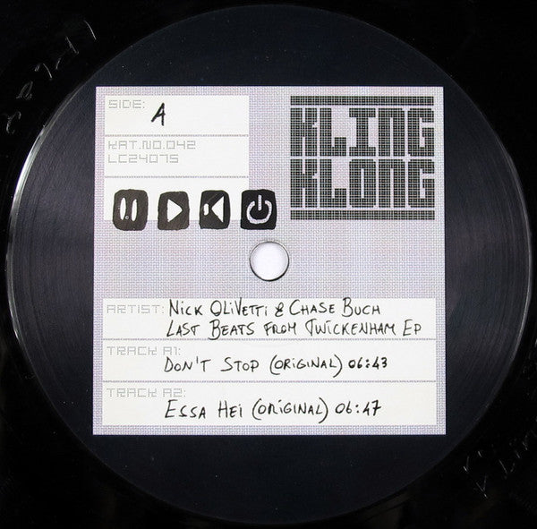 Chase Buch & Nick Olivetti : Last Beats From Twickenham EP (12", EP)