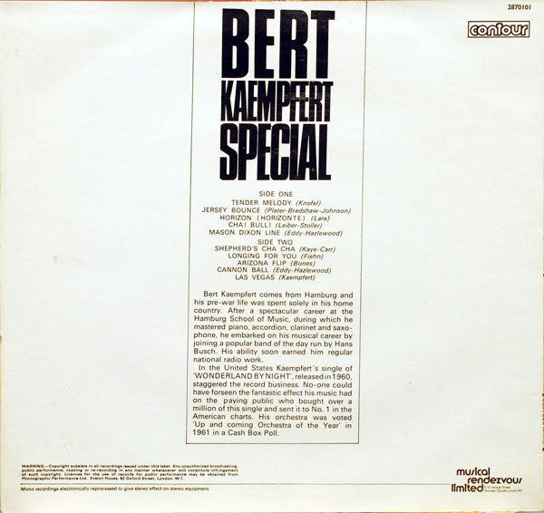 Bert Kaempfert & His Orchestra : Bert Kaempfert Special (LP, RE)