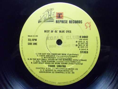 Frank Sinatra : Best Of Ol' Blue Eyes (LP, Comp)