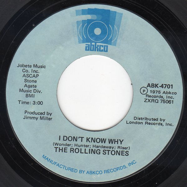 The Rolling Stones : I Don't Know Why / Try A Little Harder (7", Styrene)