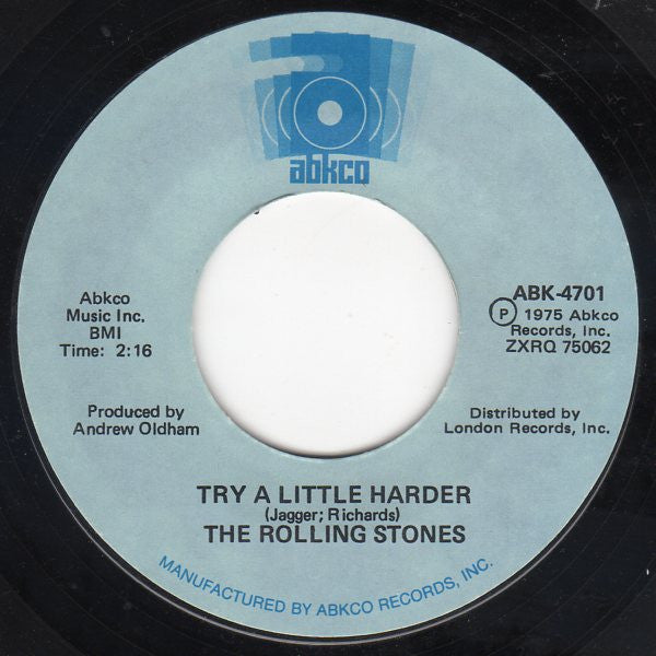 The Rolling Stones : I Don't Know Why / Try A Little Harder (7", Styrene)