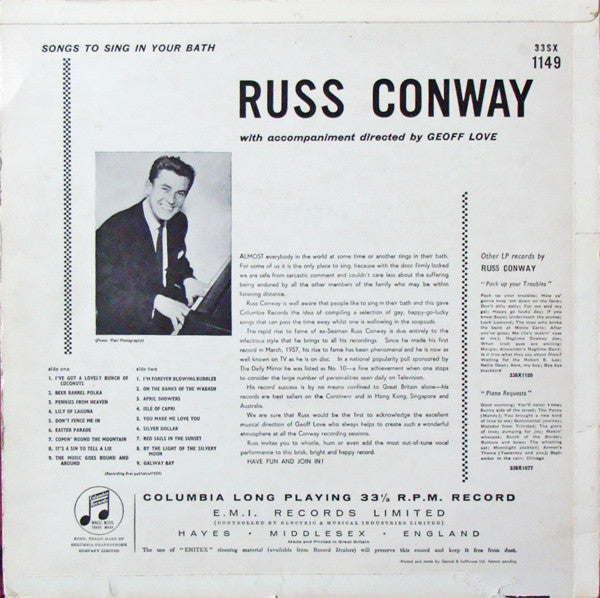 Russ Conway : Songs To Sing In Your Bath (LP, Album)