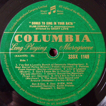 Russ Conway : Songs To Sing In Your Bath (LP, Album)