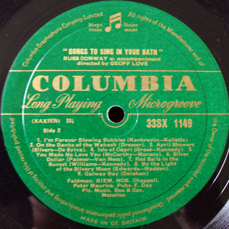 Russ Conway : Songs To Sing In Your Bath (LP, Album)