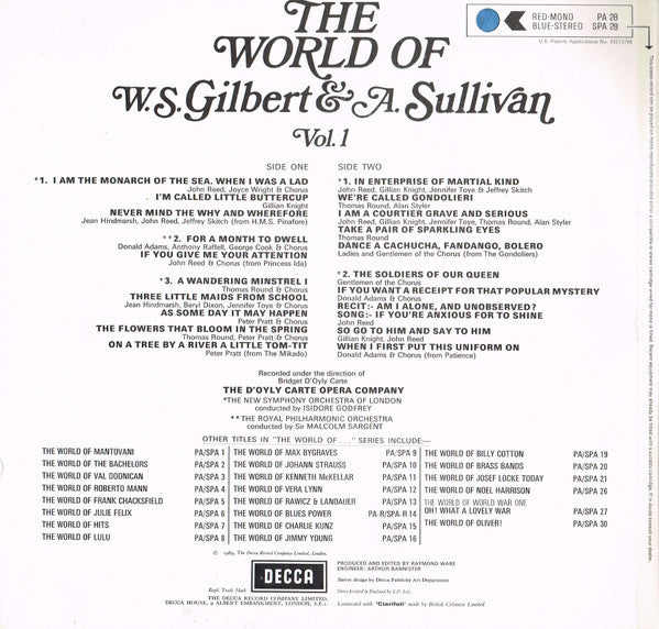 Gilbert & Sullivan : The World Of W. S. Gilbert & A.Sullivan Vol.1 (LP, Sil)
