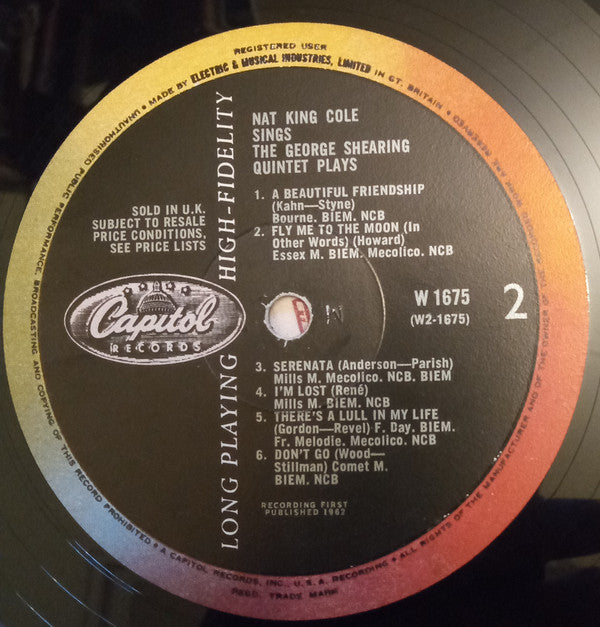 Nat King Cole / George Shearing : Nat King Cole Sings / George Shearing Plays (LP, Mono)