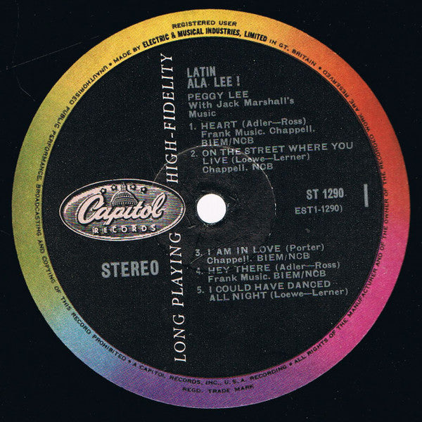 Peggy Lee : Latin Ala Lee! (LP, Album, Fli)