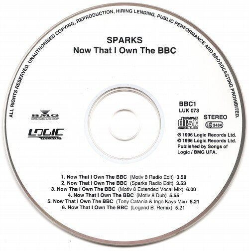 Sparks : Now That I Own The BBC (CD, Single, Promo)