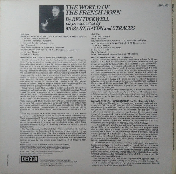 Barry Tuckwell : The World Of The French Horn (LP, Comp)