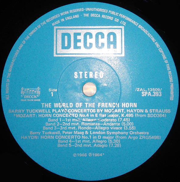 Barry Tuckwell : The World Of The French Horn (LP, Comp)