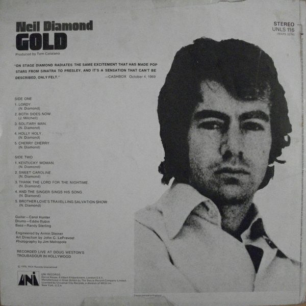 Neil Diamond : Gold (LP, Album)