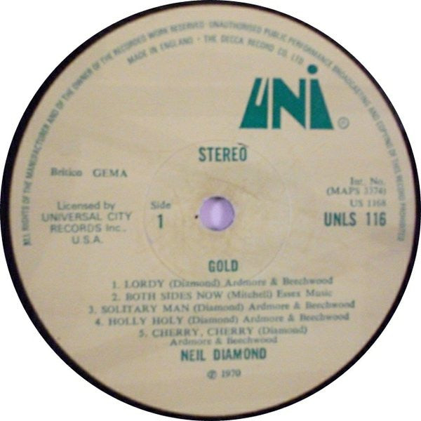 Neil Diamond : Gold (LP, Album)