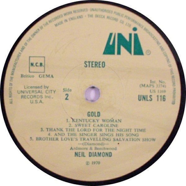 Neil Diamond : Gold (LP, Album)