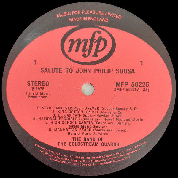 John Philip Sousa, Coldstream Guards : The Coldstream Guards Salute To Sousa (LP, Album)