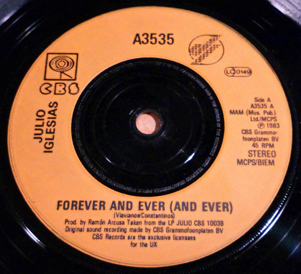 Julio Iglesias : Forever And Ever (7", Single)