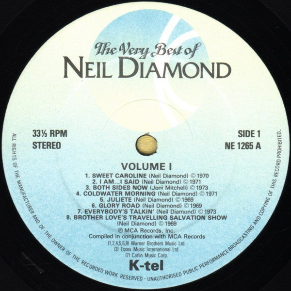 Neil Diamond : The Very Best Of Neil Diamond (Volume One) (LP, Comp)