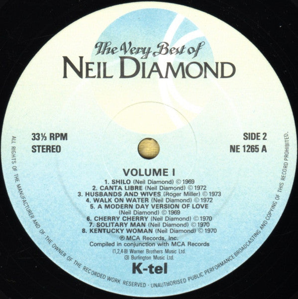 Neil Diamond : The Very Best Of Neil Diamond (Volume One) (LP, Comp)
