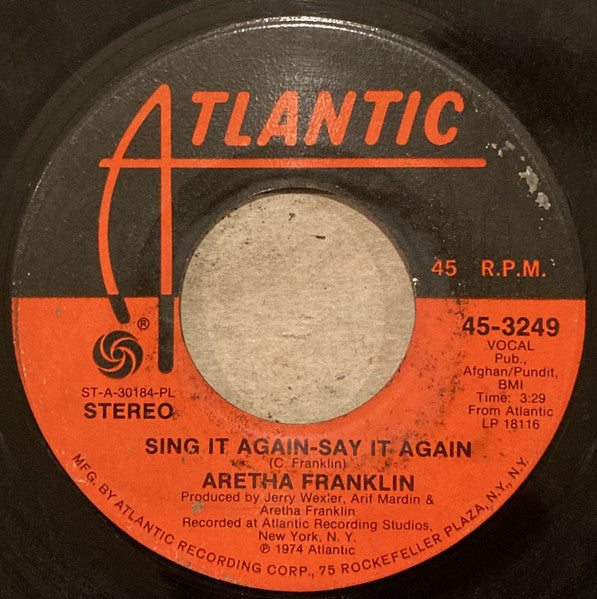 Aretha Franklin : With Everything I Feel In Me / Sing It Again-Say It Again (7", PL )