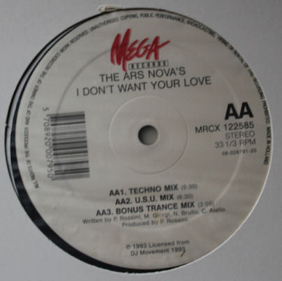 Ars Nova : I Dont Want Your Love (12")
