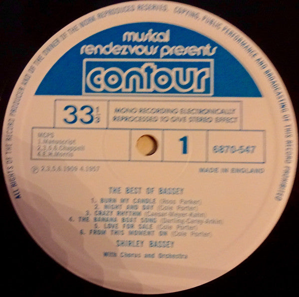 Shirley Bassey : The Best Of Bassey (LP, Comp)