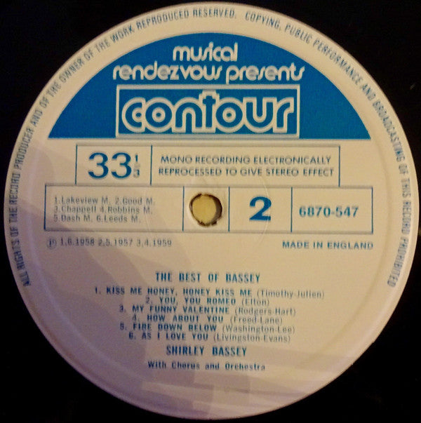 Shirley Bassey : The Best Of Bassey (LP, Comp)