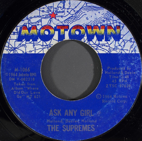 The Supremes : Baby Love / Ask Any Girl (7", Single, Mono, Styrene, Pit)